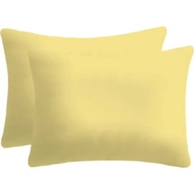 Resim %100 Natürel Cotton Pamuk 2 Adet 35x45 Cm Lüx Yastık Kılıfı Pillow Case Sarı 