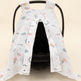 Resim Puset Örtüsü - Tek Taraflı - Yeşil Çiçekler 