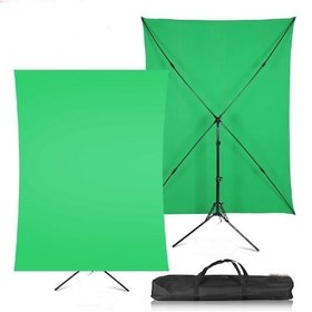Resim 2x2m Yeşil Fon Perde + 2x2m Fon Stantı Fotoğraf Video Çekim Kiti 