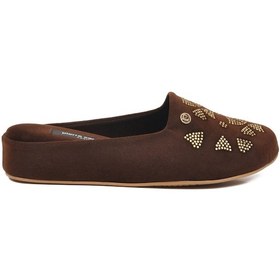 Resim Pierre Cardin Kahve Hafif Tekstil Kadın Önü Kapalı Ev Terliği Pc-55374 Z Kahverengi 