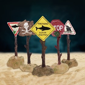 Resim Akvaryum Peyzaj Dekorasyonu Karikatür Küçük Süsler Balık ve Karides Sığınağı Simüle Koral İşaretleri Uyarı İşaretleri 