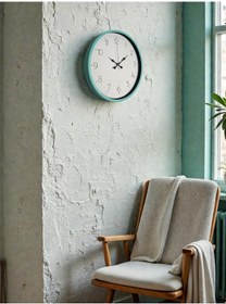 Resim 36 Cm Turkuaz Standart Duvar Saati Açık 