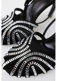 Resim Siyah Taşlı Topuklu Sandalet 25056 Siyah 