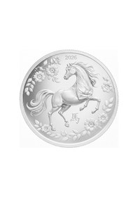 Resim Agakulche Çin Takvimi At Yılı 2026 Gümüş Sikke Coin 