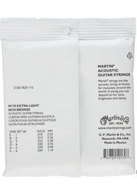 Resim Martin M170 Akustik Gitar Teli 10-47 80/20 Ekstra Ligh 