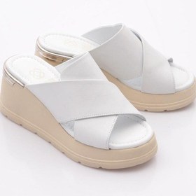 Resim Dgn 1319-2432 Kadin Kalin Taban Terlik Beyaz 