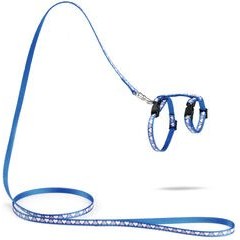 Resim Beeztees Yavru Kedi Göğüs Tasması ve Gezdirme Kayışı 120cm, Mavi, 16-25cm Boyun, 23-36cm Göğüs 