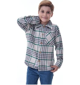 Resim Ekose Desenli Erkek Çocuk Oduncu Gömlek Rahat Kalıp Düğmeli Çok Renkli 