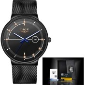 Resim Hanyang Tüm Siyah 2023 Lıge Basit Erkek Saatler Üst Marka Moda Ultra Ince Kuvars Izle Erkekler Örgü Kayış Su Geçirmez Saatler Relogio Masculino (Yurt Dışından) 