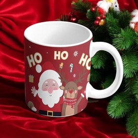 Resim ESC BUTİK Ho ho ho Yeni Yıl Kupası - Beyaz / Standart 