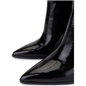 Resim Tamer Tanca Kadın Hakiki Deri Siyah Rugan Topuklu Çizme 1078 26140 Bn Czm Sk25-26 Sıyah Rgn Siyah 