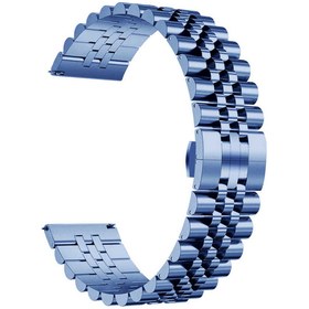 Resim Huawei Honor Magic 2 46mm 22mm Uyumlu Kordon Paslanmaz Çelik Rolex Metal KRD-36 Kayış Lacivert 