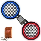 Resim Çakar Ledli 16cm Hoparlör Kapak Mavi Kırmızı 2 Adet EGB eg-5656 