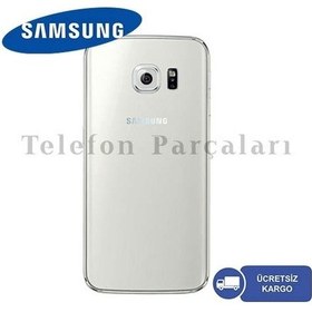 Resim Samsung Uyumlu Galaxy S6 Edge Arka Batarya Pil Kapağı-Beyaz 