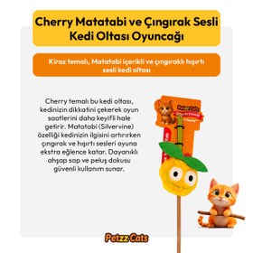Resim PetzzCats Cherry Matatabi ve Çıngırak Sesli Kedi Oltası Oyuncağı Sarı 42 Cm 