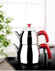 Resim Hisar Burcu Kırmızı Çaydanlık Takımı Soft Touch 