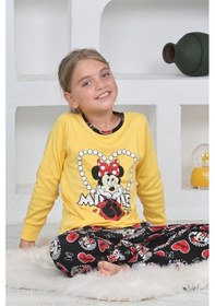 Resim Miniğimin Cicileri Mnn Ms Kalpli Kız Çocuk Pijama Takımı - Sarı Sarı 