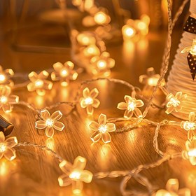 Resim LED Kiraz Çiçeği Işıklı Dizeleri, Ev Dekorasyonu, Düğün, Tatil, Noel, Parti Süslemesi için, Yenileme Işıkları Noel süsleri ışıklar 2025 Şükran Günü (Pil Dahil Değildir) 