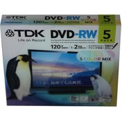 Resim Tdk DVD-RW 4.7GB 120MIN 1-4X 5 li Kutulu Printable 
