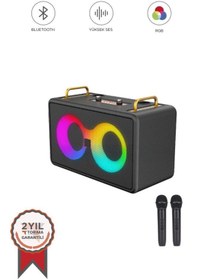Resim Torima M4403 Mavi Taşınabilir Karaoke Mikrofonlu Bluetooth Hoparlör 