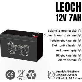 Resim LEOCH 12V 7AH KURU TİP AKÜ 