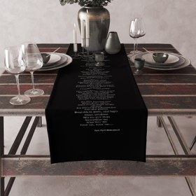 Resim Şimdi Sevişme Vakti Siyah - Şiir Runner Örtü - 50 cm x 175 cm 