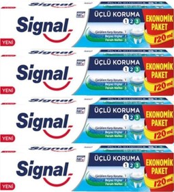 Resim Signal Üçlü Koruma Diş Macunu 4 x 120 ML 