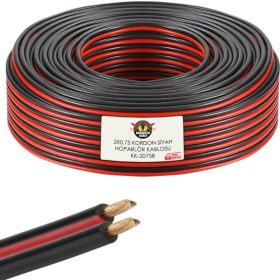 Resim Kk Kardelen 2075S Hoparlör Kablosu Kordon 2x0.75 Zayıf Akım LED Oto Tesisat Kablosu Siyah 