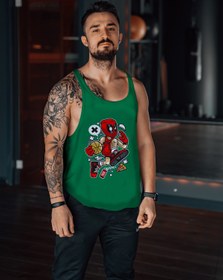 Resim Freeyez Deadpool Basketball Gym Fitness Tank Top Sporcu Atleti 