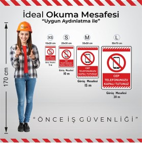 Resim isgtabelam 35x50cm/Fosforlu Etiket/Cep Telefonunuzu Kapalı Tutunuz 