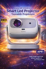 Resim VOOKA Projeksiyon Cihazı Taşınılabilir Wifi 2.4+5G-6.0 4K UHD 150 İnç Dahili Hoparlör 180 Derece Smart Led 
