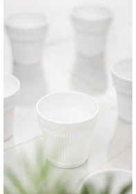 Resim Akrilik Beyaz 6'lı Kısa Bardak & Su Meşrubat Kahve Yanı Bardağı 300 Ml Cam Değildir Beyaz 