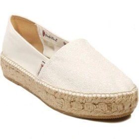 Resim Espadrilles Tommy Glit Beyaz Önü Simli Arkası Deri Hasır Tabanlı Dolgu Topuklu Kadın Ayakkabı 