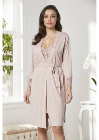 Resim Pierre Cardin 5040 6'Lı Modal Gecelik Sabahlık Çeyiz Seti Pudra (546981715) 