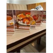 Resim Scrape Merchant A6 T Tipi Dikey Masa Üstü 10'lu Paket - 2 mm Şeffaf Pleksi Föylük - Broşürlük - Menü 