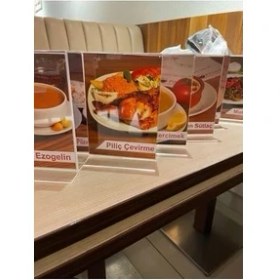 Resim Scrape Merchant A6 T Tipi Dikey Masa Üstü 10'lu Paket - 2 mm Şeffaf Pleksi Föylük - Broşürlük - Menü 