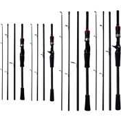Resim TOP 179.83cm/210.31cm Yüksek Performanslı Karbon Lif Balıkçılık Çubuğu 4 Bölmeli Döner/Dökme Yüksek Hassasiyetli Sap/Düz Çubuk Deniz Suyu, Tatlı Su ve Çoklu Sularda Açık Hava Balıkçılığı İçin Uygun, döner/dökme Seçenekleri, Hafif Tasarım 