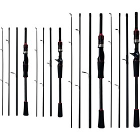 Resim TOP 179.83cm/210.31cm Yüksek Performanslı Karbon Lif Balıkçılık Çubuğu 4 Bölmeli Döner/Dökme Yüksek Hassasiyetli Sap/Düz Çubuk Deniz Suyu, Tatlı Su ve Çoklu Sularda Açık Hava Balıkçılığı İçin Uygun, döner/dökme Seçenekleri, Hafif Tasarım 