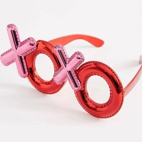Resim Marsilyan Kırmızı Renk Xoxo Yazılı Parti Gözlüğü 17X7 cm (K95) 