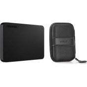Resim Toshiba Canvio Basic 1TB 2.5" Taşınabilir Disk HDTB410EK3AA + Addison HDD-136 HDD Kılıf Siyah 