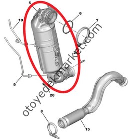 Resim Opel Mokka (2021-2024) 1.2 Turbo Benzinli Partikül Filtresi, Katalizör (Katalitik Konvertör) (Orijinal) 