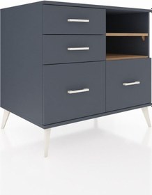 Resim Kronos Şifonyer 2 Raflı 4 Çekmeceli 88x59x80 Antrasit-çam/antrasit Çam/antrasit 