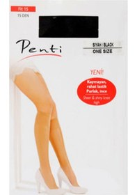 Resim Penti Kadın Fit İnce Parlak Burunsuz Diz Altı 15 Den Pantolon Çorabı - 12 Adet 001 