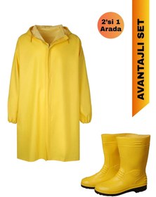 Resim EYM Sarı Yağmurluk Çizme Set, 2'li Yağmurluk Seti 