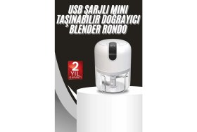 Resim VeraGlobe Buğz Mini Doğrayıcı Rondo Taşınabilir Mini El Blender Paslanmaz Çelik 