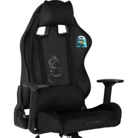 Resim XMAX / Baskılı Rio Balerion Terletmez Kadife Kumaş Siyah Gaming Oyuncu Koltuğu / 120 kg Taşır 