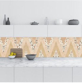 Resim Mutfak Tezgah Arası Folyo Fayans Kaplama Folyosu Toprak Terrazzo Desen 