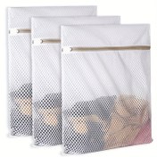 Resim 3 adet Dayanıklı Balpeteği Örgüsü Çamaşır Torbası, Net Kumaş Dayanıklı ve Yeniden Kullanılabilir Hassas Yıkama Torbası, İç Çamaşırı, Giysi, Kot, Banyo Havlusu, Çorap için Seyahat Organizasyon Çantası 
