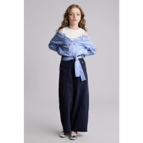 Resim DeFacto Wide Baggy Fit Gabardin Pantolon Kız Çocuk H4436A826SM 