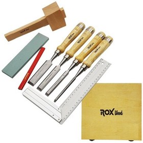 Resim Rox Wood Iskarpela Seti 8 Parça Ahşap Kutulu 